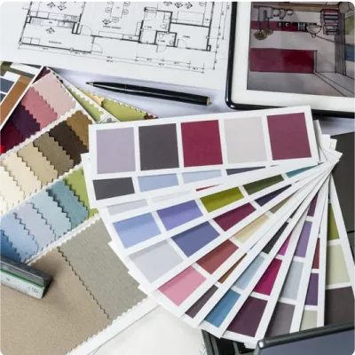 Furniture material and color design samples