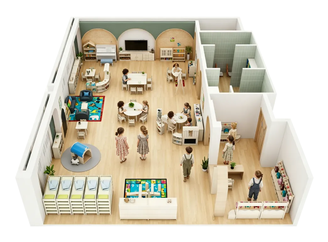 Customized kindergarten classroom project layout