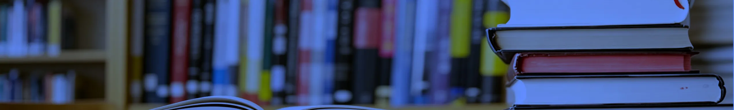 Books stacked in a learning environment