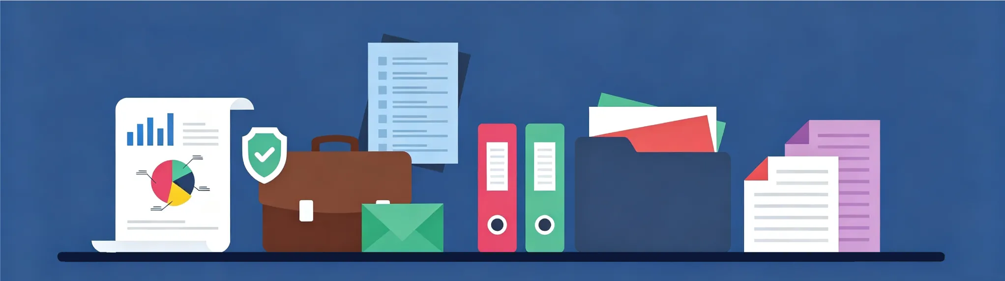 Illustration of product leaflets and catalog documents