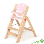 Foldable Wooden High Chair — Pink