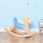 Wooden Rocking Horse (Blue) - product detail view 2