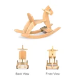 Wooden Rocking Horse (Blue) - product detail view 4