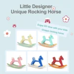 Wooden Rocking Horse (White) - product detail view 4