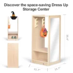 Size and dimensions of the space-saving kids dress up storage center