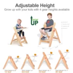 High chair with four adjustable gear heights