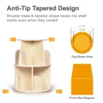 Front view diagram of the anti-tip tapered base design