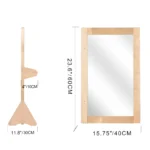 Dimensions diagram of the mirror, floor stand and pull-up bar