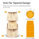 Front view diagram of the anti-tip tapered base design