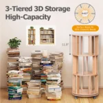 Comparison of a full book stack against the three-tier tower storage