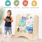 Petal-like edging details for kid-safe, space saving storage