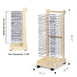 Dimensions diagram of the 24-tier art drying rack