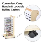 Carry handle and lockable rolling casters on the mobile art drying rack
