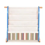 The five front-facing canvas sling pockets of the book rack