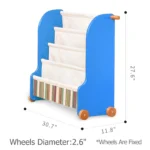 Dimensions diagram of the car-shaped sling book rack
