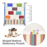 The striped bottom stationery pocket and five-tier storage design