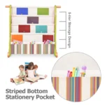 The striped bottom stationery pocket and five-tier storage design