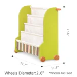Dimensions diagram of the car-shaped sling book rack