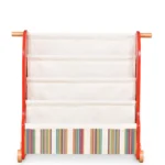 The five front-facing canvas sling pockets of the book rack
