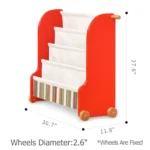 Dimensions diagram of the car-shaped sling book rack