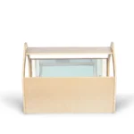 House-shaped Montessori playhouse with built-in safety mirrors and soft cushion