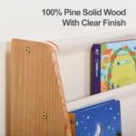 Close-up of the 100% pine solid wood frame with clear finish