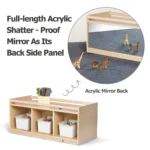 Close-up of the full-length acrylic shatter-proof mirror back panel
