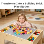 Child building on the studded block table mode