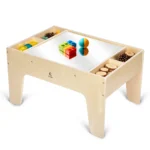 Kids 2-in-1 LED light and mirror table with four storage compartments