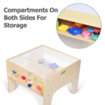 The light table has storage compartments on both sides