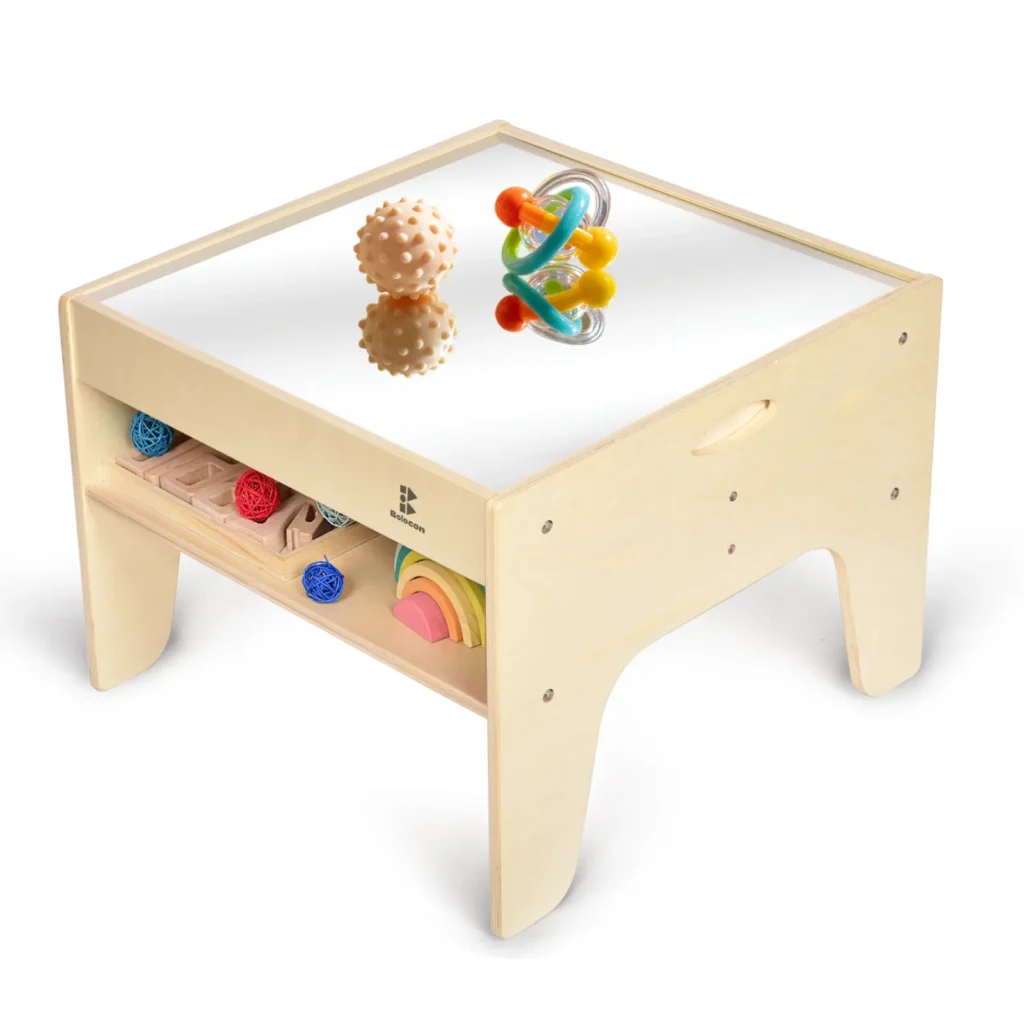 Kids 3-in-1 LED sensory light table with translucent discs and side storage