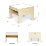 Dimensions diagram of the 3-in-1 LED sensory light table