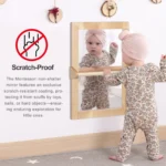 Wall mounted safety mirror with a scratch-resistant acrylic face