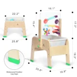 Dimensions diagram of the sand and water table with clear panel