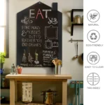 Chalkboard side of the wall panel used as a kitchen wall notice board